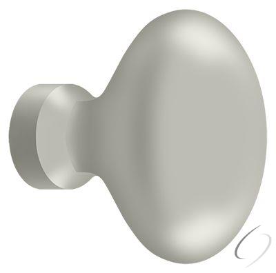 KE125U15 Knob; Oval/Egg Shape; Satin Nickel Finish