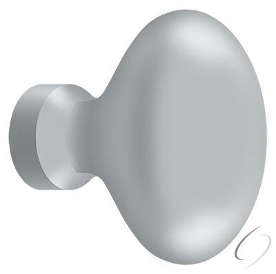 KE125U26D Knob; Oval/Egg Shape; Satin Chrome Finish