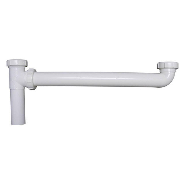 125-16W - End Outlet Continuous Waste - 1-1/2" Slip-Joint - Baffle Tee - White - 16"