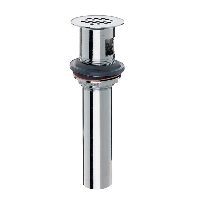 5680PC - 1-1/4" Cast Brass Grid Drain with 6" Tailpiece - Polished Chrome