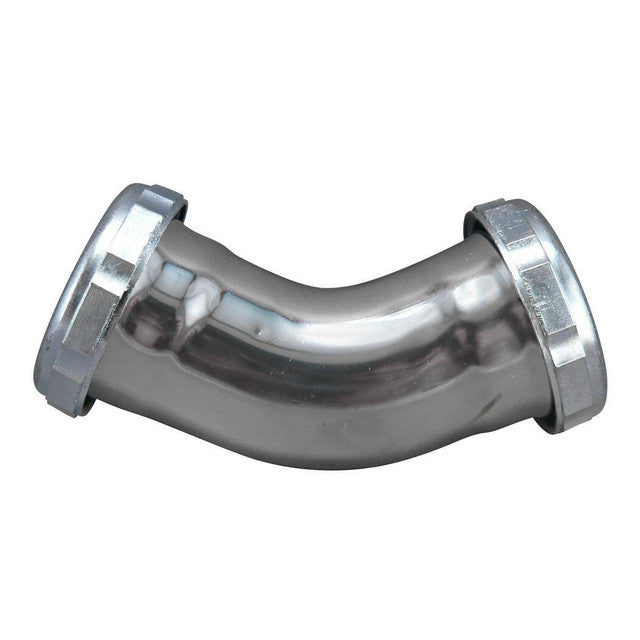 672PC - 1-1/2" Double Slip Joint Repair Coupling - 45 Degree - 22 Gauge Chrome Plated Brass
