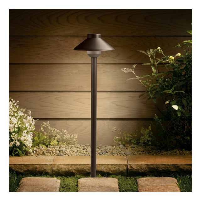Kichler 15820AZT - 6" Wide 12V LED Stepped Dome Path Light in Textured Architectural Bronze