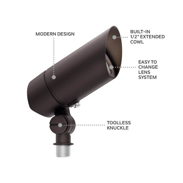 6" Length 12V LED Accent Light - Adjustable Color Temp in Textured Architectural Bronze