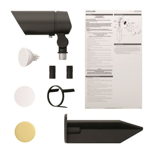 6" Length 12V LED Accent Light - Adjustable Color Temp in Textured Black