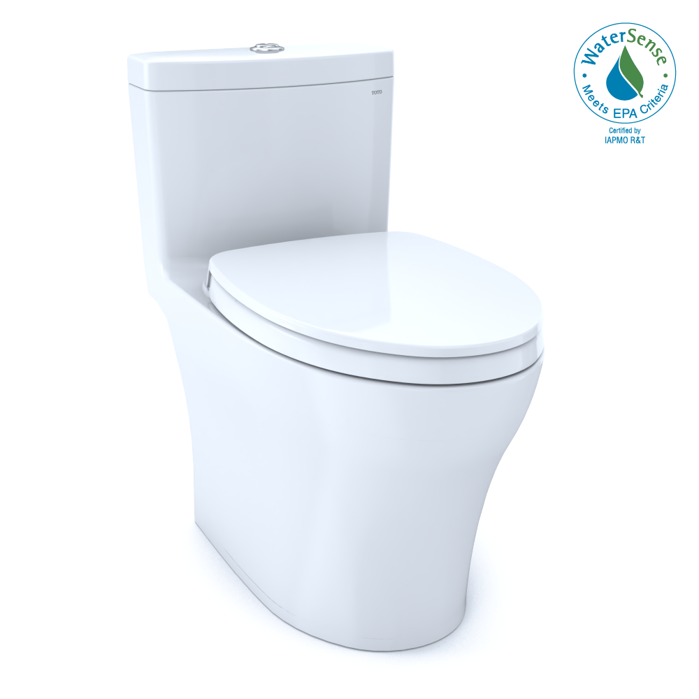 Toto MS646124CUMFG#01 - Aquia IV One-Piece Elongated Dual Flush 1.0 and 0.8 GPF Universal Height, WASHLET+ Ready Toilet with CEFIONTECT- Cotton White