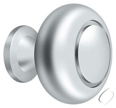 KR119U26 Knob Round Groove; Bright Chrome Finish