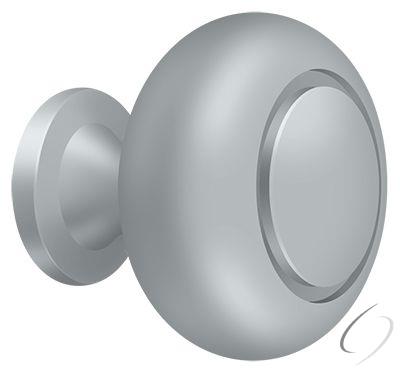KR119U26D Knob Round Groove; Satin Chrome Finish