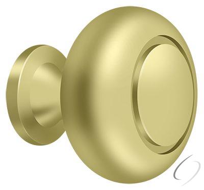 KR119U3 Knob Round Groove; Bright Brass Finish