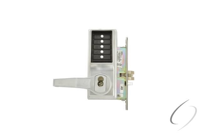 Left Hand Mechanical Pushbutton Lever Mortise Lock with Best Prep Satin Chrome Finish