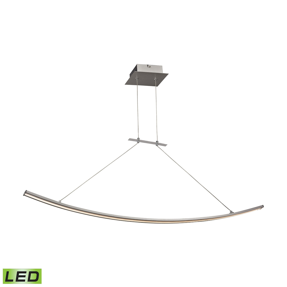 ELK Lighting LC1310-10-98 - Bow 44" Wide Adjustable Linear Chandelier in Aluminum with White Diffuse
