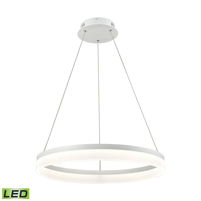 ELK Lighting LC2301-N-30 - Cycloid 24" Wide 1-Light Chandelier in Matte White with Acrylic Diffuser