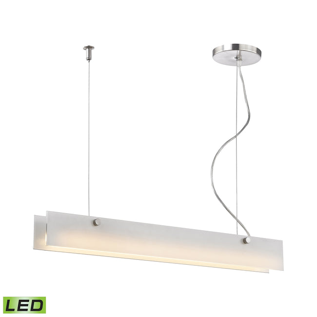 ELK Lighting LC4020-10-98 - Iris 24" Wide Linear Chandelier in Aluminum with White Glass Diffuser -