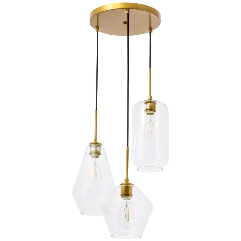 Elegant Lighting Gene 3 Light 17" Pendant