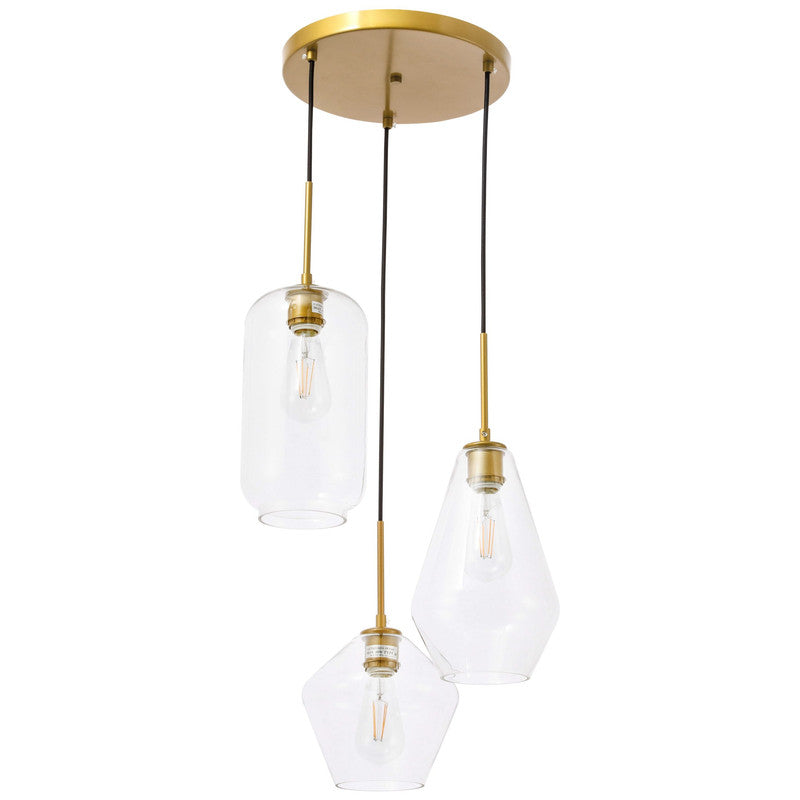Elegant Lighting Gene 3 Light 17" Pendant