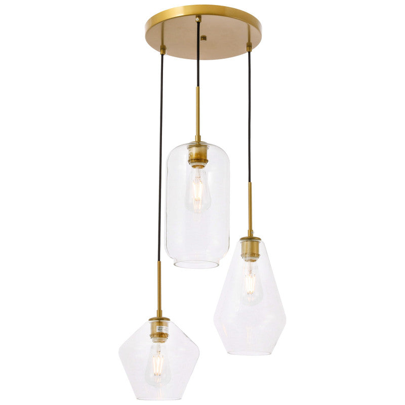 Elegant Lighting Gene 3 Light 17" Pendant