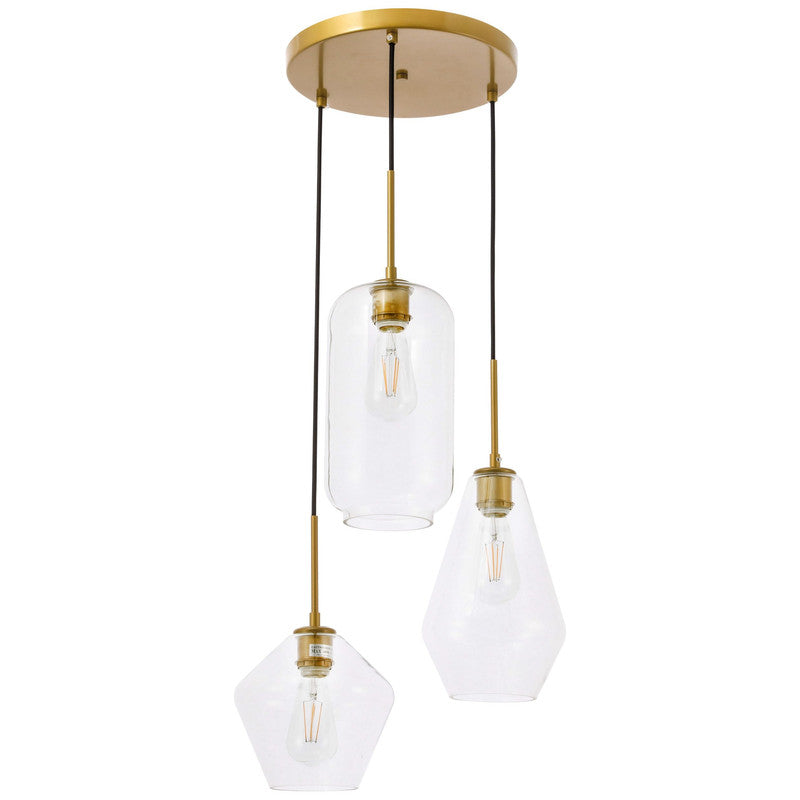 Elegant Lighting Gene 3 Light 17" Pendant
