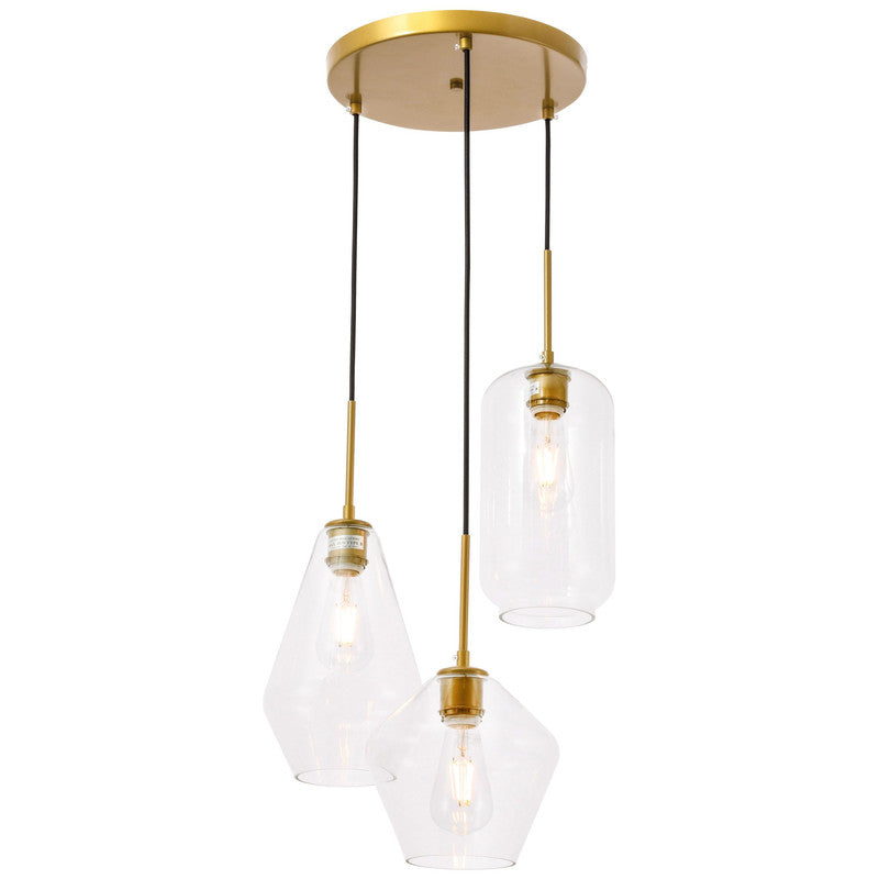 Elegant Lighting Gene 3 Light 17" Pendant