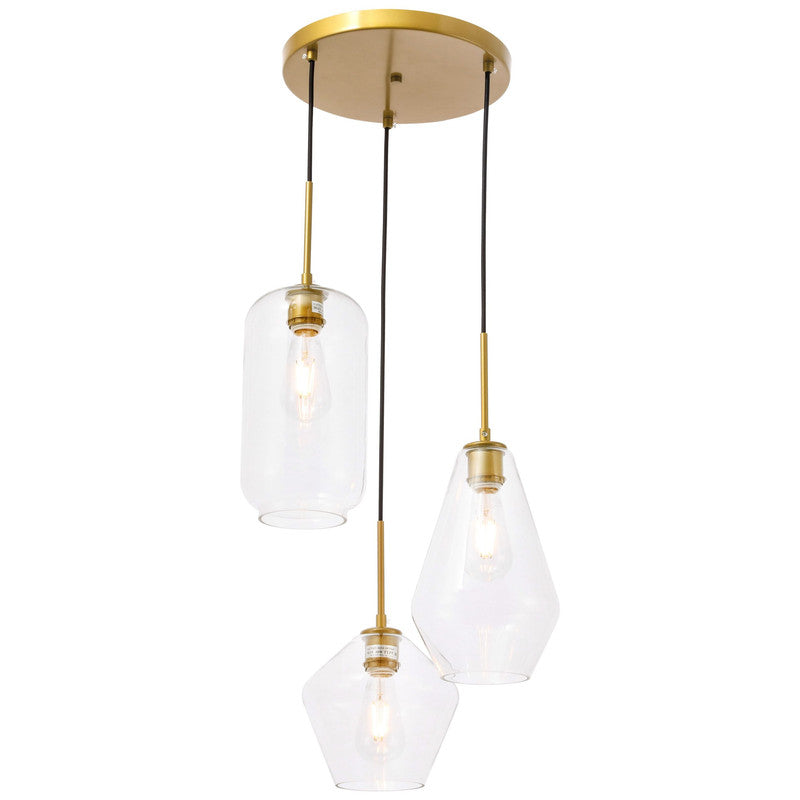 Elegant Lighting Gene 3 Light 17" Pendant