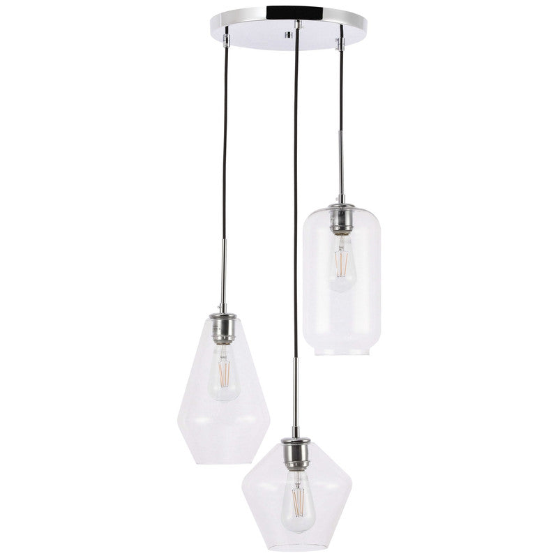 Elegant Lighting Gene 3 Light 17" Pendant