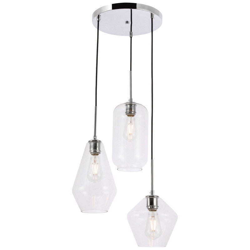 Elegant Lighting Gene 3 Light 17" Pendant
