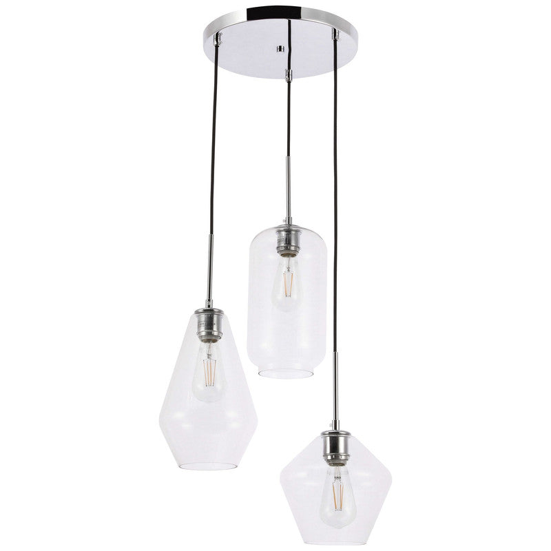 Elegant Lighting Gene 3 Light 17" Pendant