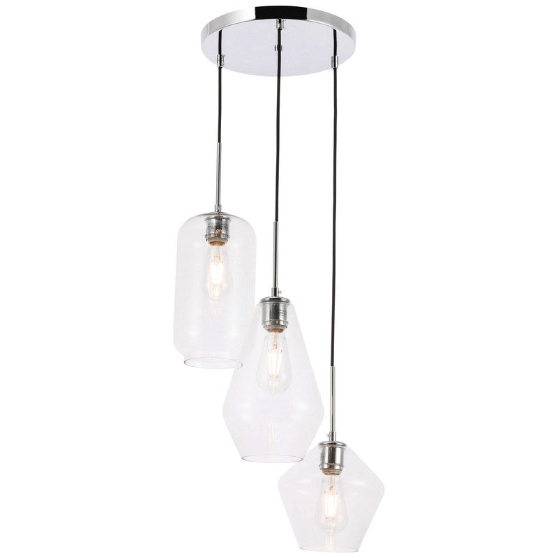 Elegant Lighting Gene 3 Light 17" Pendant