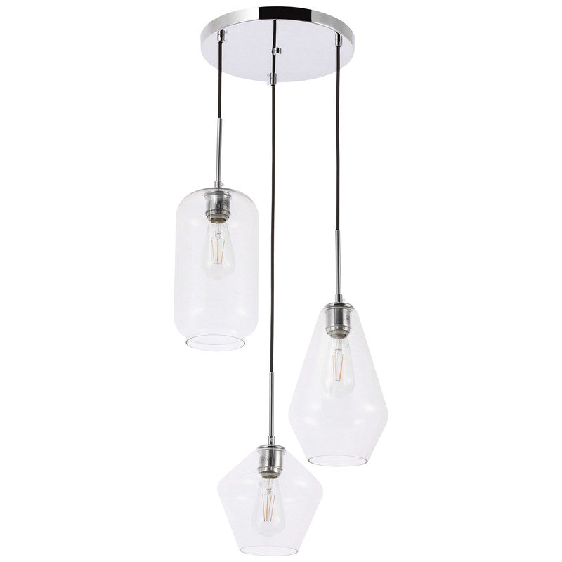 Elegant Lighting Gene 3 Light 17" Pendant