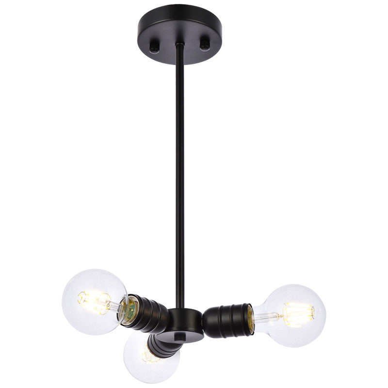 Elegant Lighting Reyes 3 Light 8" Chandelier