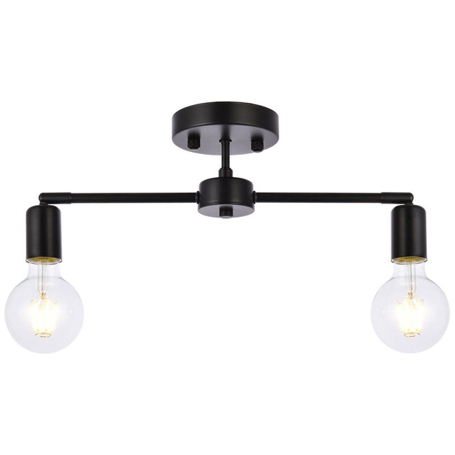 Elegant Lighting Zane 2 Light 22" Flush Mount