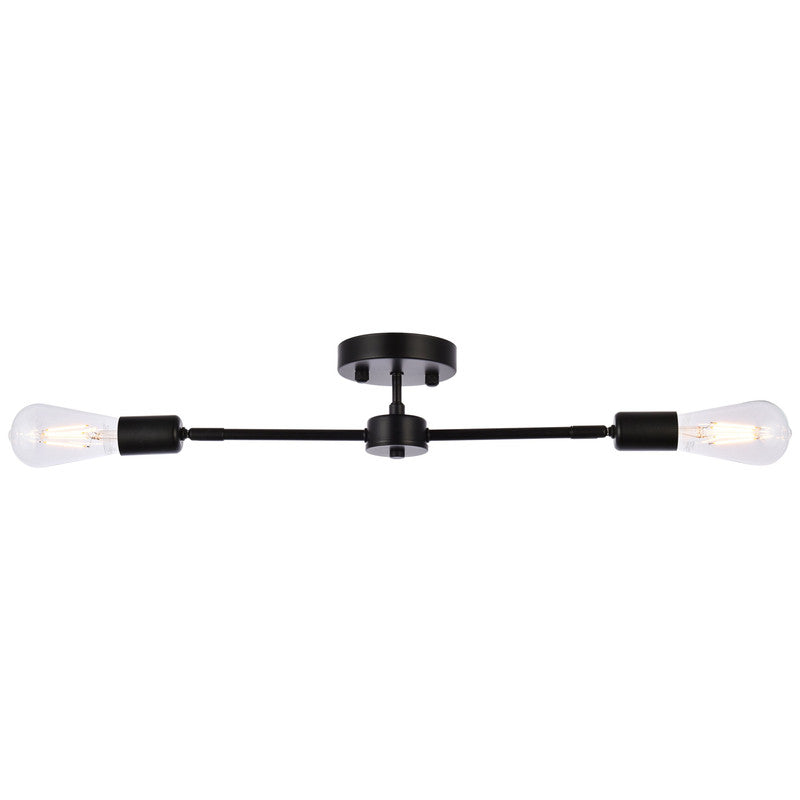 Elegant Lighting Zane 2 Light 22" Flush Mount