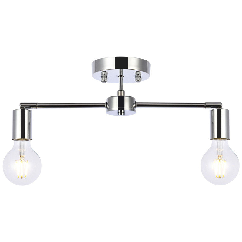 Elegant Lighting Zane 2 Light 22" Flush Mount