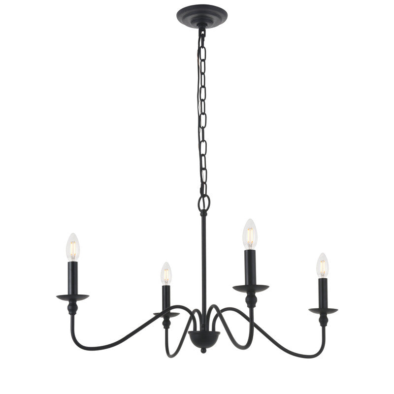 Elegant Lighting Rohan 4 Light 30" Chandelier