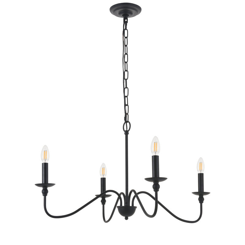 Elegant Lighting Rohan 4 Light 30" Chandelier