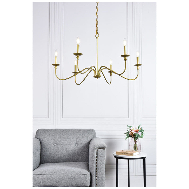 Elegant Lighting Rohan 6 Light 36" Chandelier