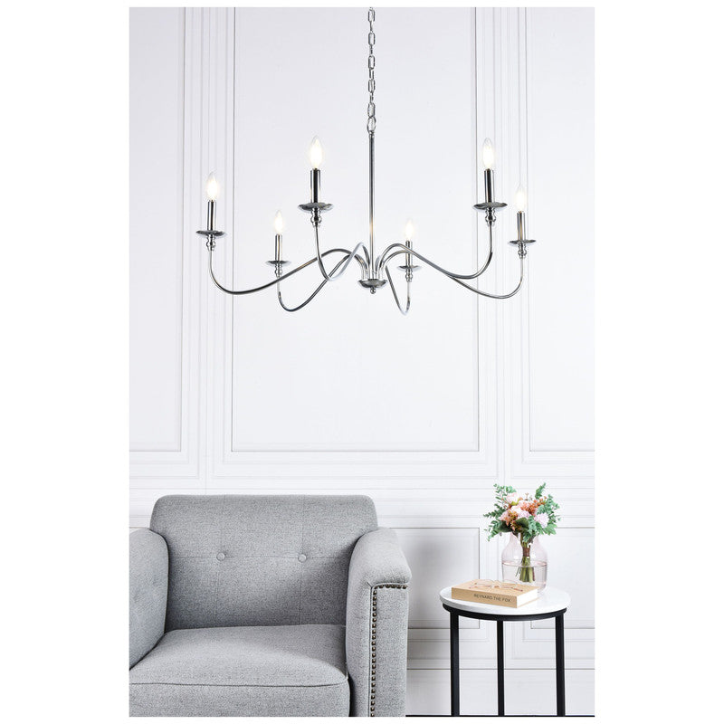 Elegant Lighting Rohan 6 Light 36" Chandelier