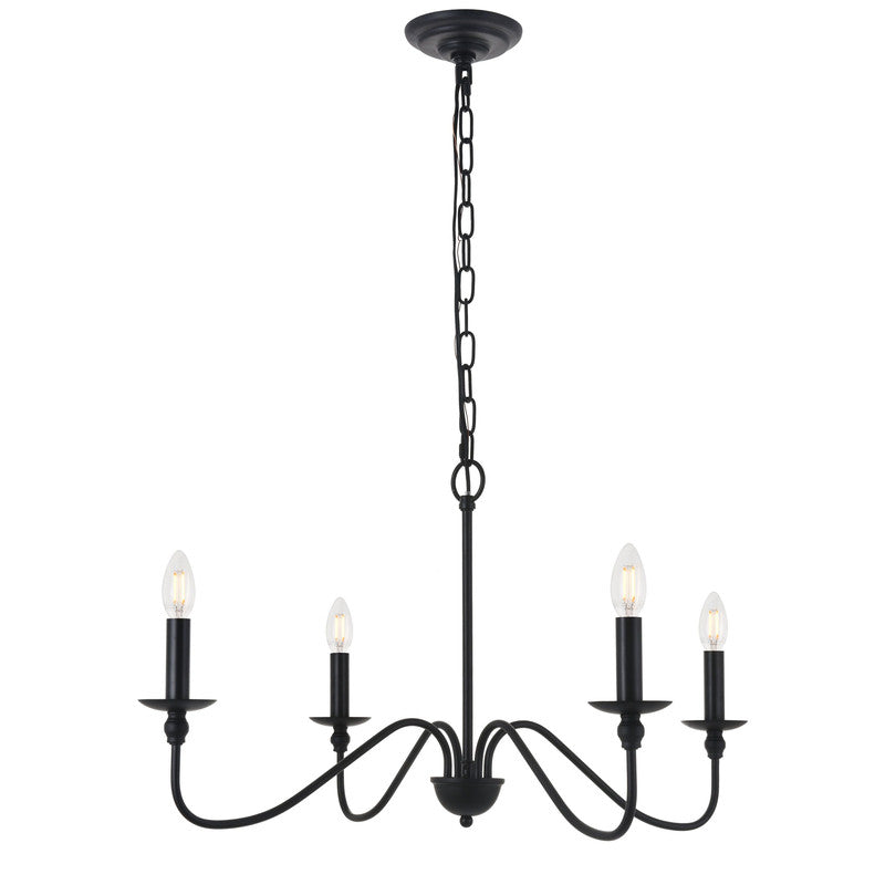 Elegant Lighting Rohan 4 Light 30" Chandelier