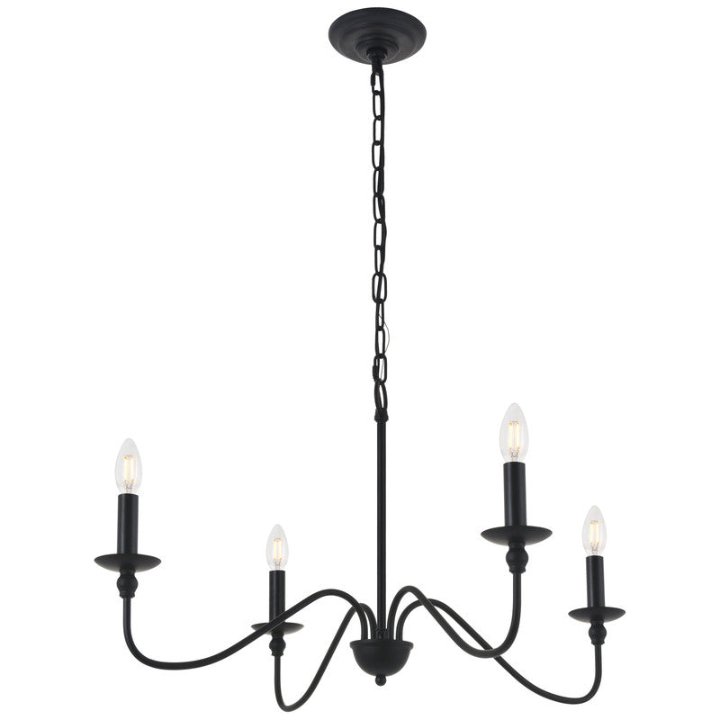 Elegant Lighting Rohan 4 Light 30" Chandelier