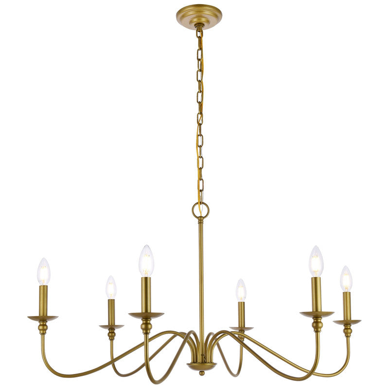 Elegant Lighting Rohan 6 Light 36" Chandelier