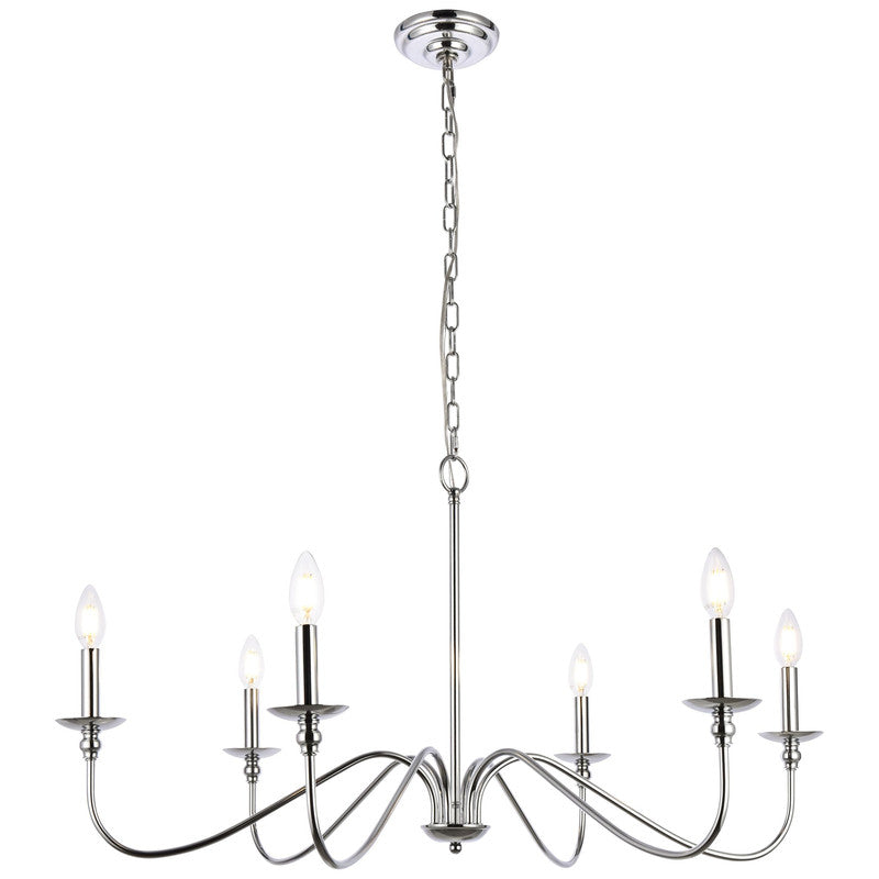 Elegant Lighting Rohan 6 Light 36" Chandelier