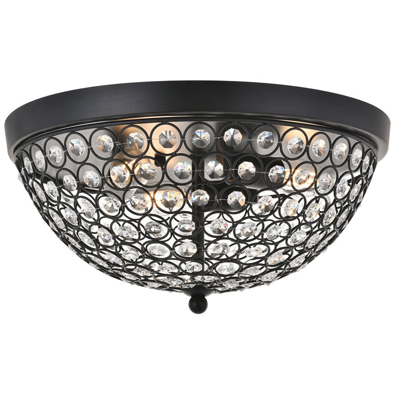 Elegant Lighting Taye 3 Light 14" Flush Mount