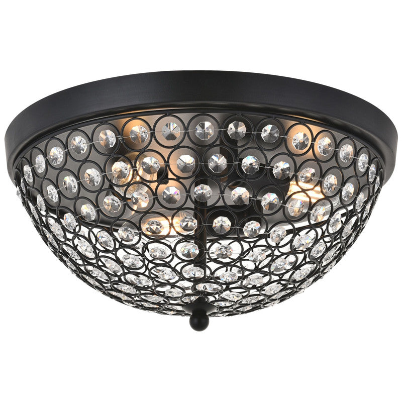 Elegant Lighting Taye 3 Light 14" Flush Mount