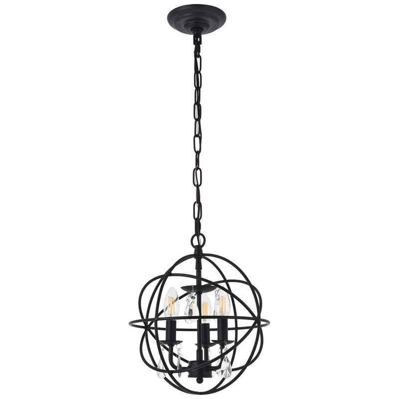 Elegant Lighting Wallace 3 Light 12" Chandelier