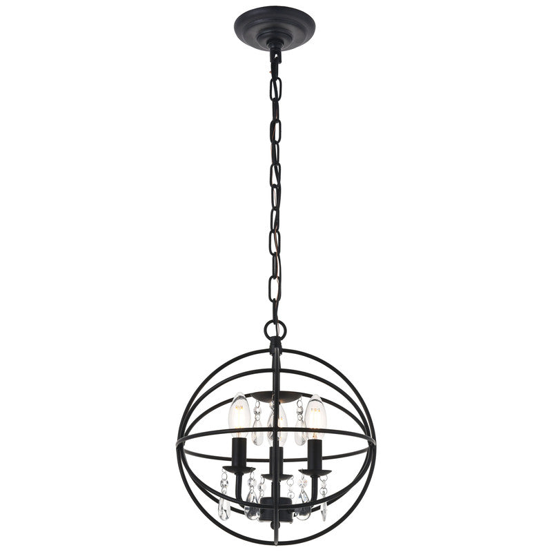 Elegant Lighting Wallace 3 Light 12" Chandelier