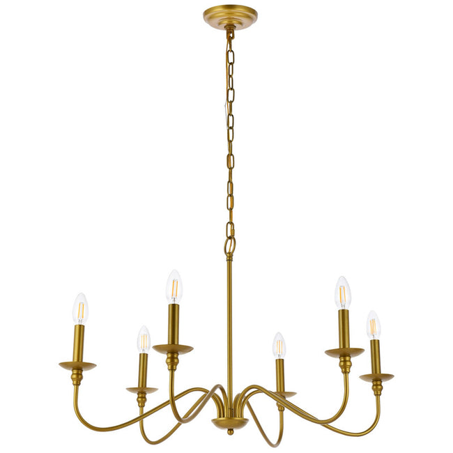 Elegant Lighting Rohan 6 Light 30" Chandelier