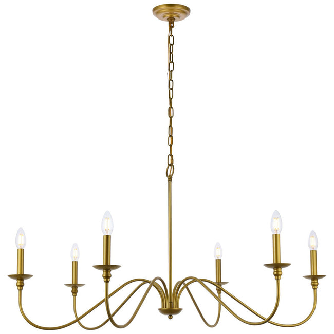 Elegant Lighting Rohan 6 Light 42" Chandelier