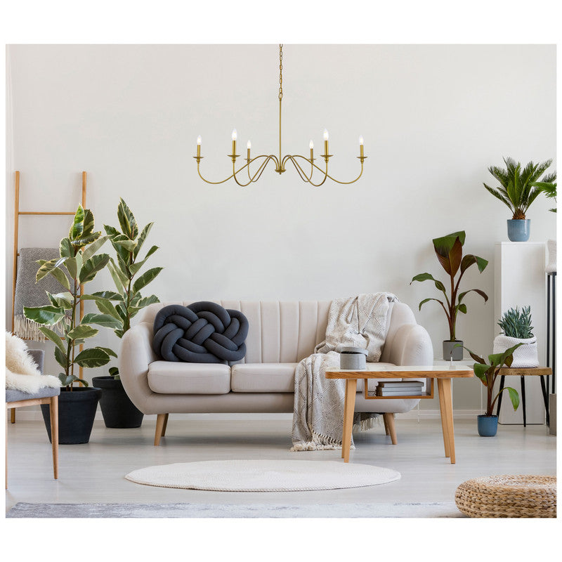 Elegant Lighting Rohan 6 Light 48" Chandelier