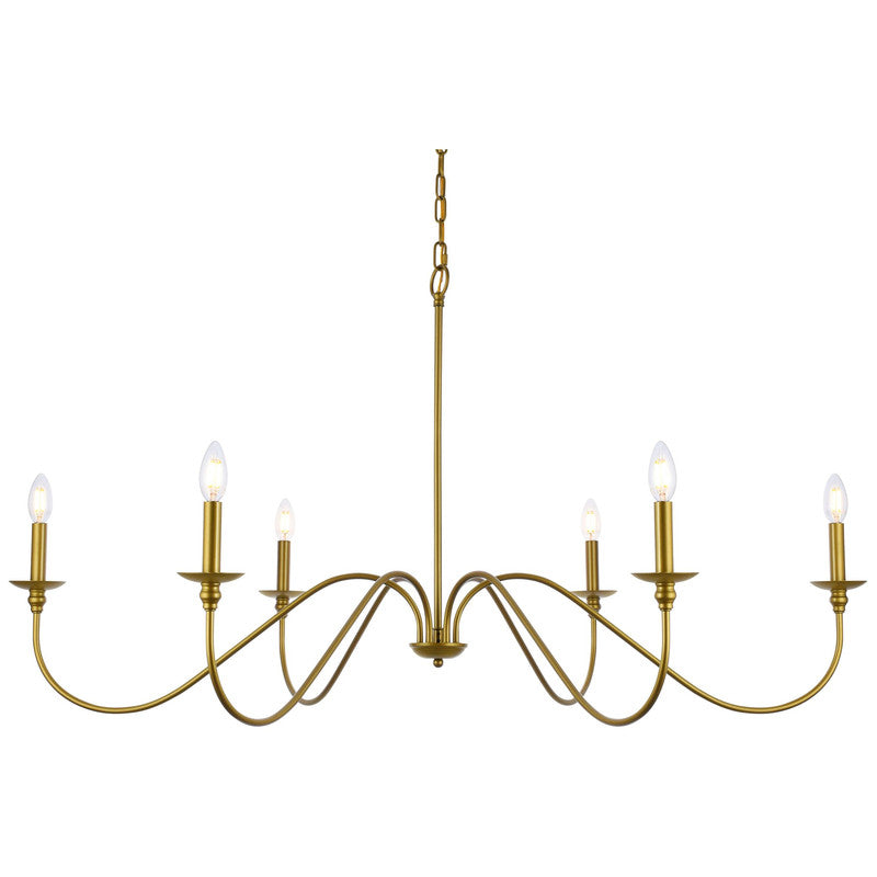 Elegant Lighting Rohan 6 Light 48" Chandelier