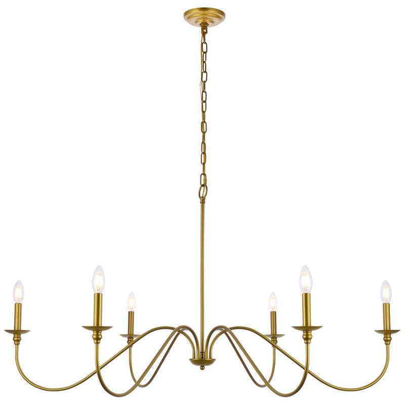 Elegant Lighting Rohan 6 Light 48" Chandelier