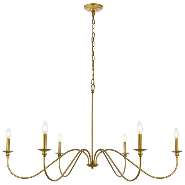 Elegant Lighting Rohan 6 Light 48" Chandelier