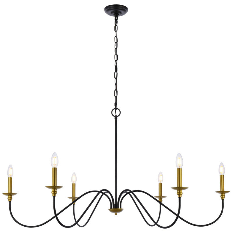 Elegant Lighting Rohan 6 Light 48" Chandelier